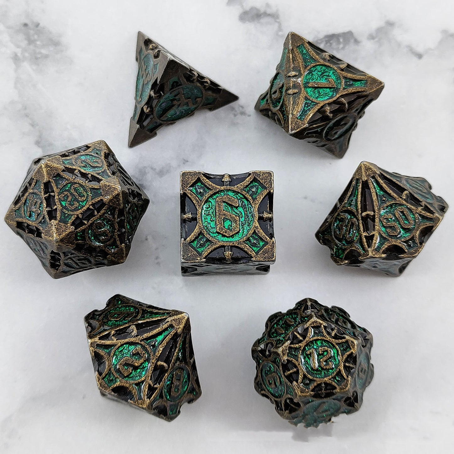 Ancient Metal Dice Set