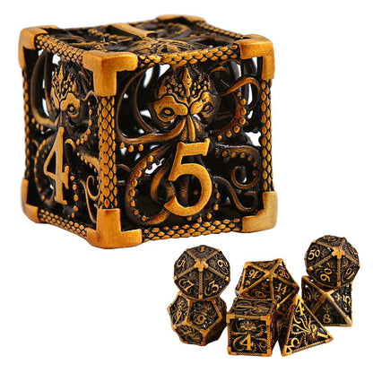 Copper Hollow Metal Dice - Kraken