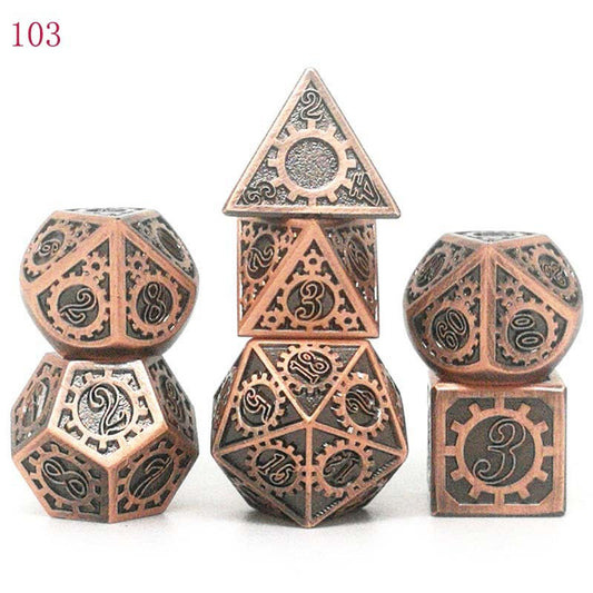 Ancient Gear Metal Dice Set