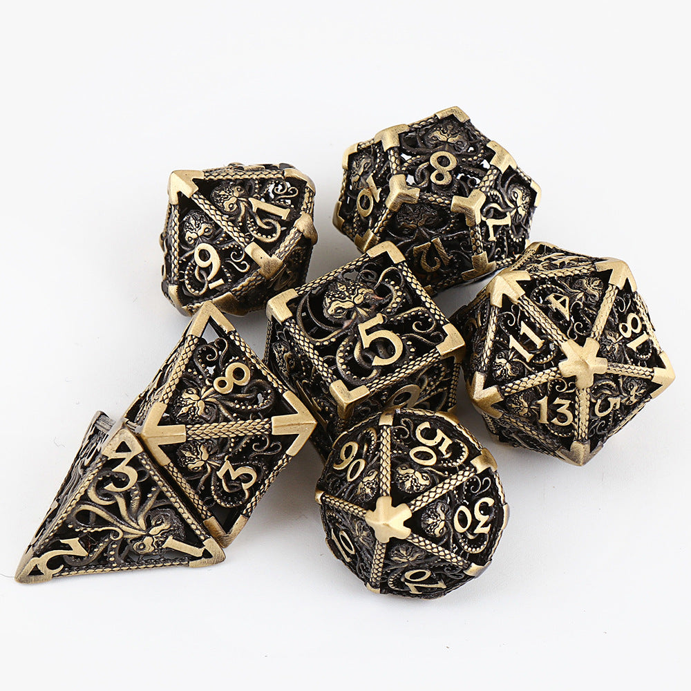 Copper Hollow Metal Dice - Kraken